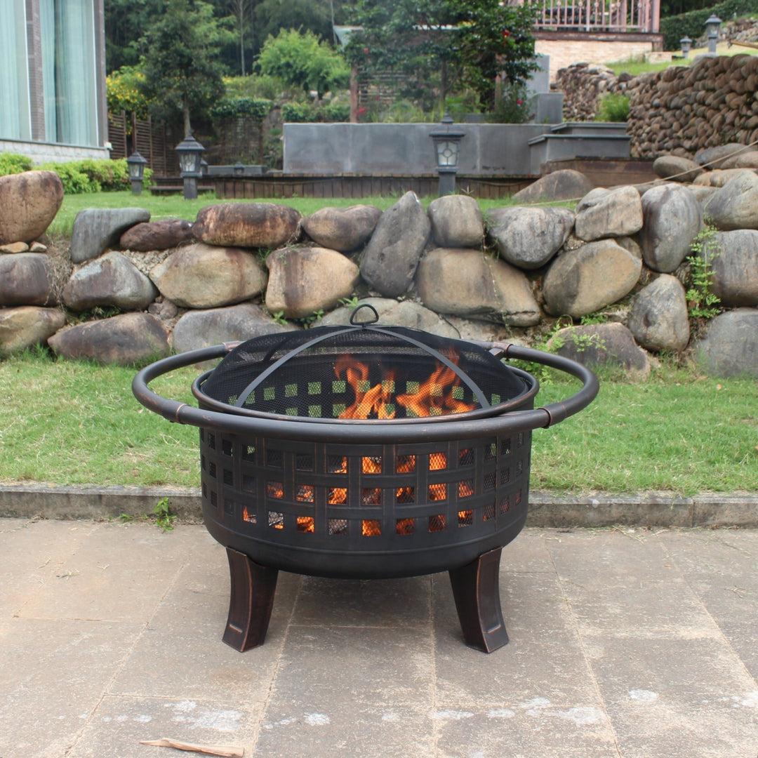 Gardener Select® Open Basket Weave Deep Fire Pit - Greenhouse Megastore