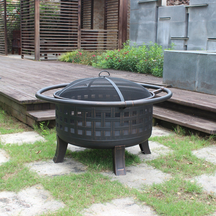 Gardener Select® Open Basket Weave Deep Fire Pit - Greenhouse Megastore