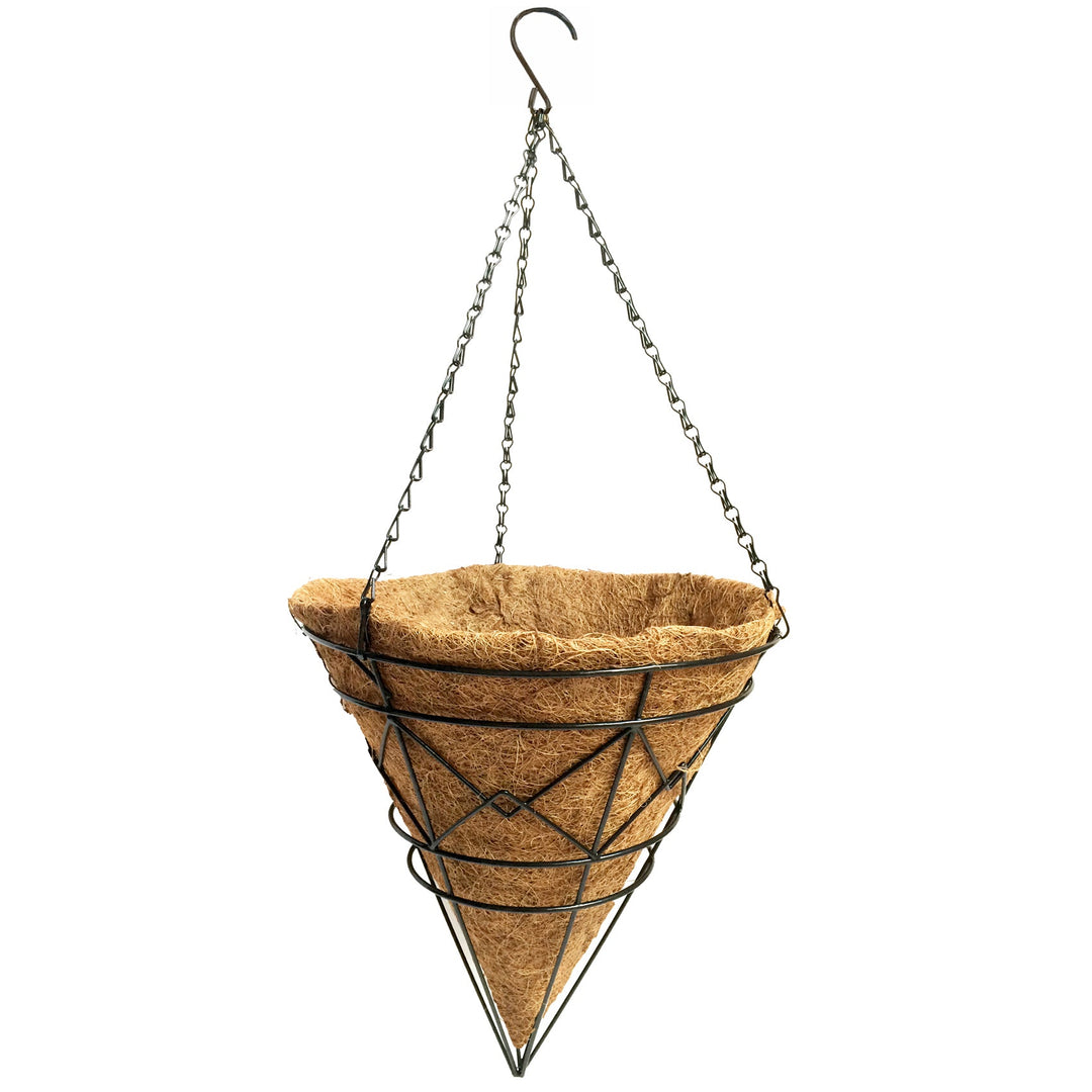 wicker hanging plant baskets Plaid Collection Cone Hanging Basket