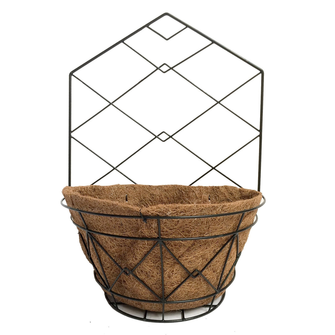 wall fence hanging planter Gardener Select™ Plaid Collection Half Round Wall Planter