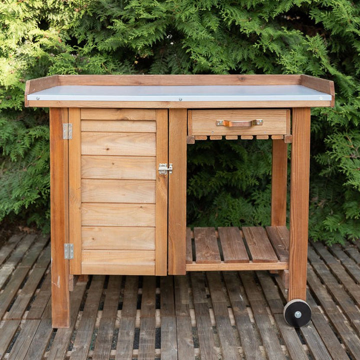 Gardener's Table with Wheels - Greenhouse Megastore