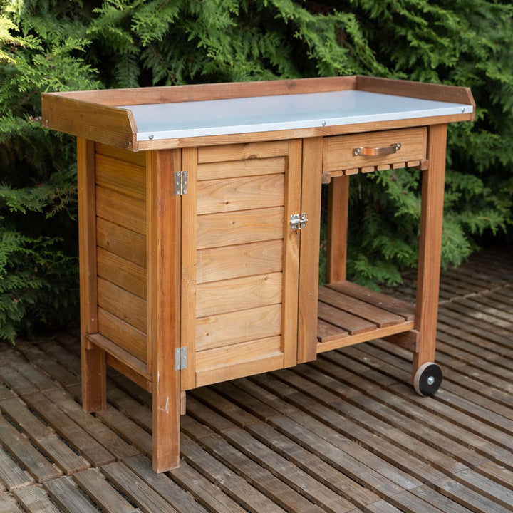 Gardener's Table with Wheels - Greenhouse Megastore