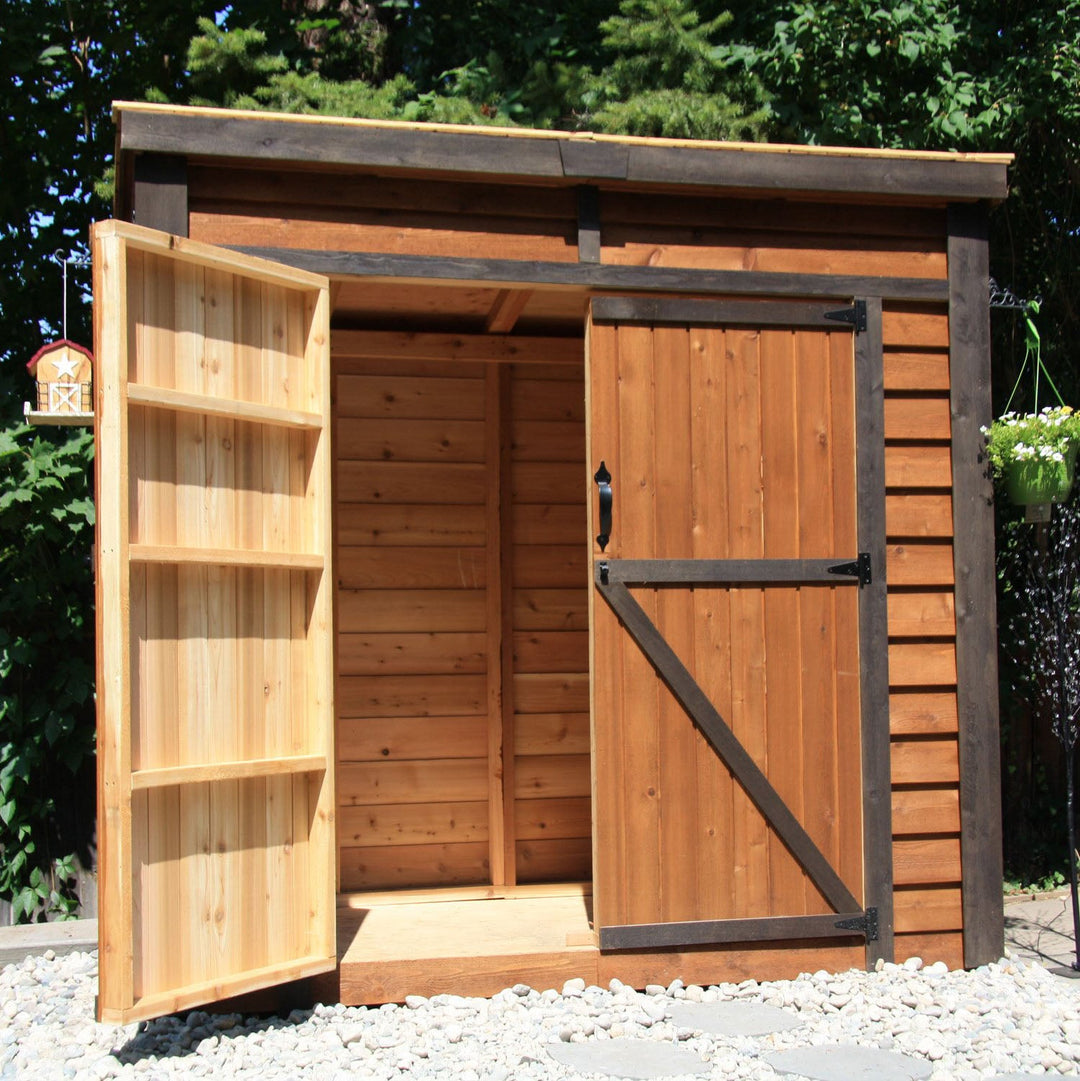 GardenSaver Lean - to Shed 8x4, Double Doors - Greenhouse Megastore