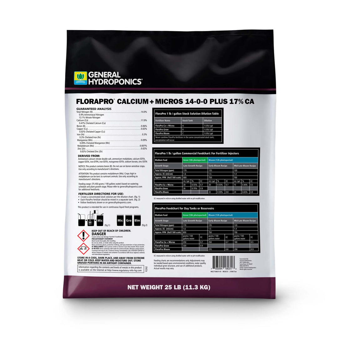 General Hydroponics® FloraPro™ Calcium + Micros 14 - 0 - 0 - Greenhouse Megastore