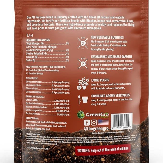 GreenGro™ Home & Garden 5 - 4 - 4 All - Purpose Fertilizer - Greenhouse Megastore