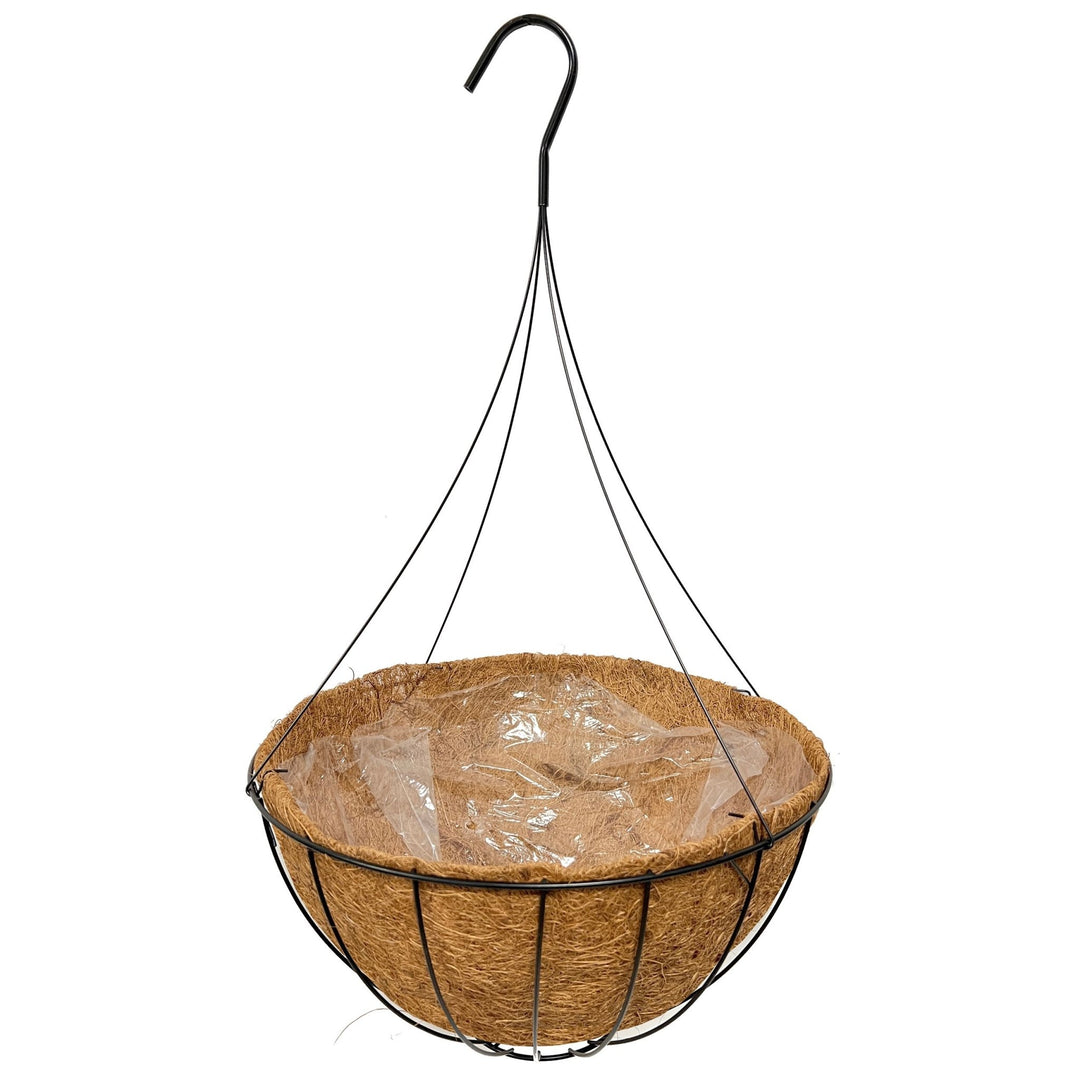 Grower Select® Coco Lined Flat Bottom Hanging Basket - Greenhouse Megastore