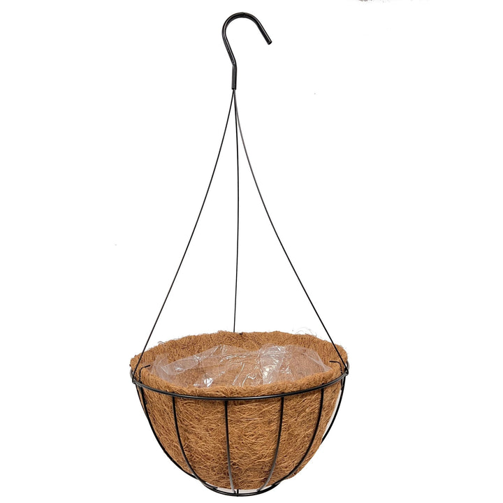 Grower Select® Coco Lined Flat Bottom Hanging Basket - Greenhouse Megastore