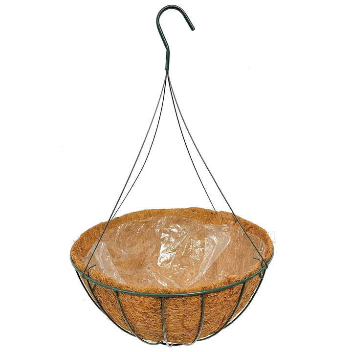Grower Select® Coco Lined Flat Bottom Hanging Basket - Greenhouse Megastore