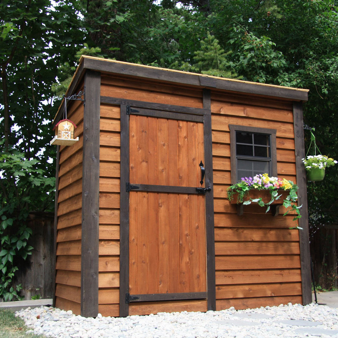 8 ft. W x 8 ft. D Cedar Garden in A Box with Greenhouse Covering Outdoor Living Today