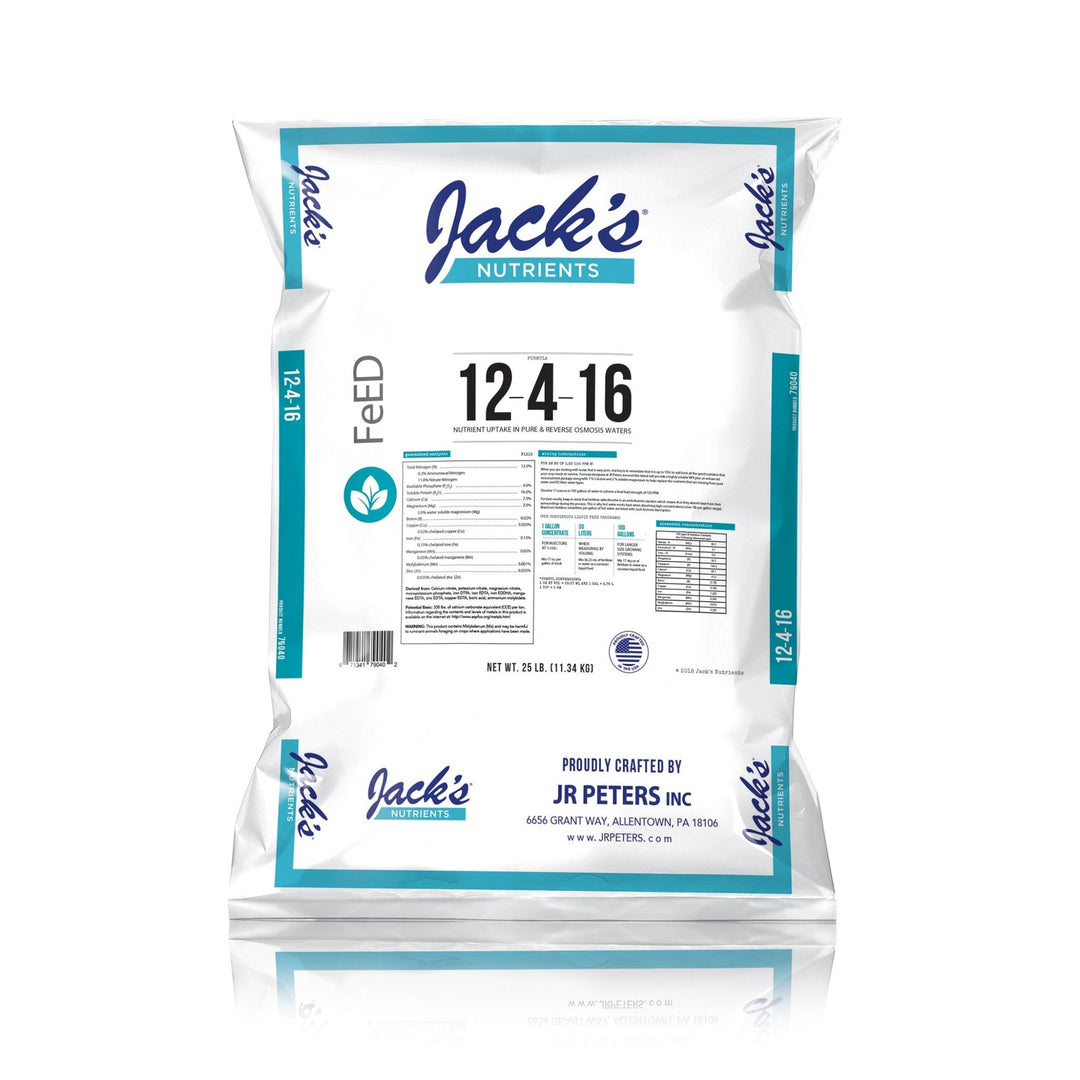 Jack's® Nutrients 12 - 4 - 16 RO Pure Water - Greenhouse Megastore