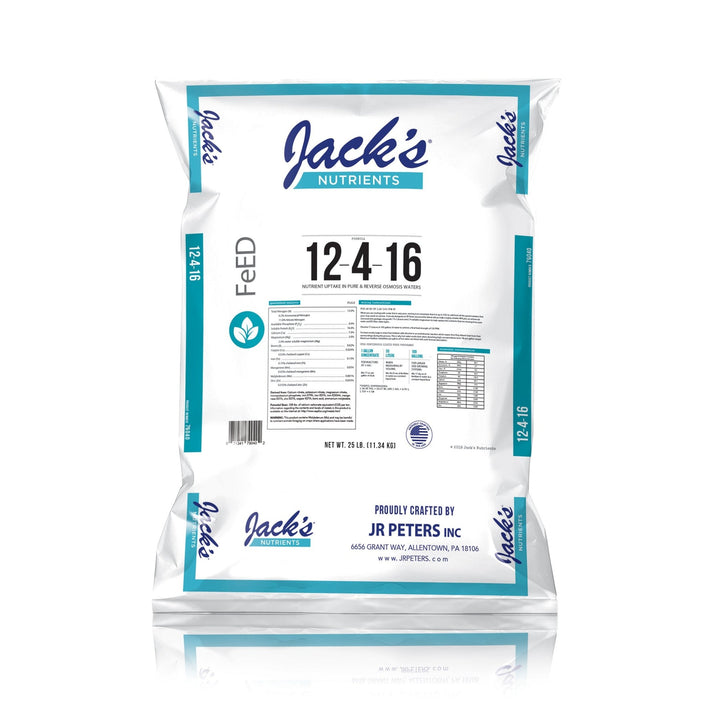 Jack's® Nutrients 12 - 4 - 16 RO Pure Water - Greenhouse Megastore