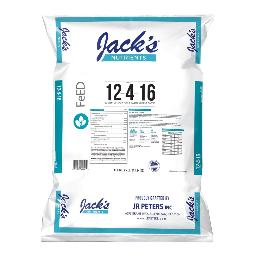 Jack's® Nutrients 12 - 4 - 16 RO Pure Water - Greenhouse Megastore