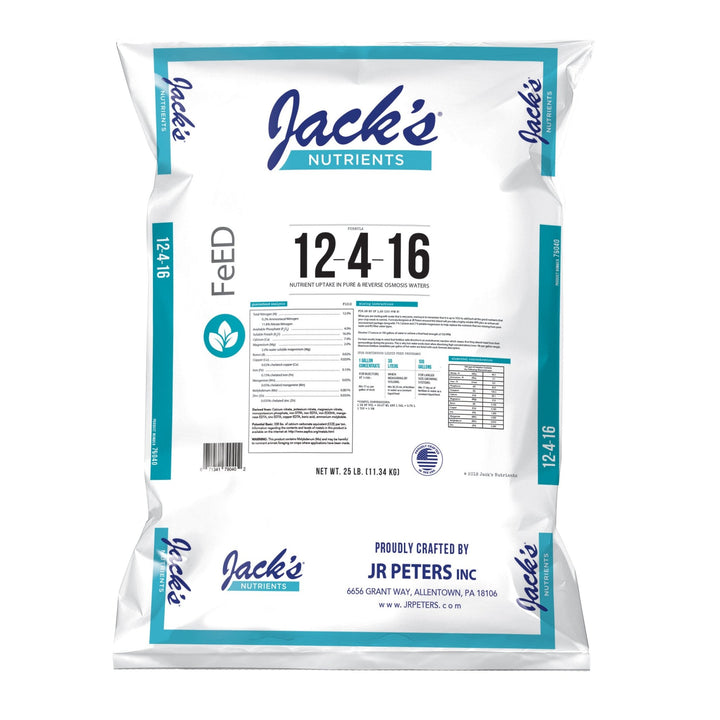 Jack's® Nutrients 12 - 4 - 16 RO Pure Water - Greenhouse Megastore