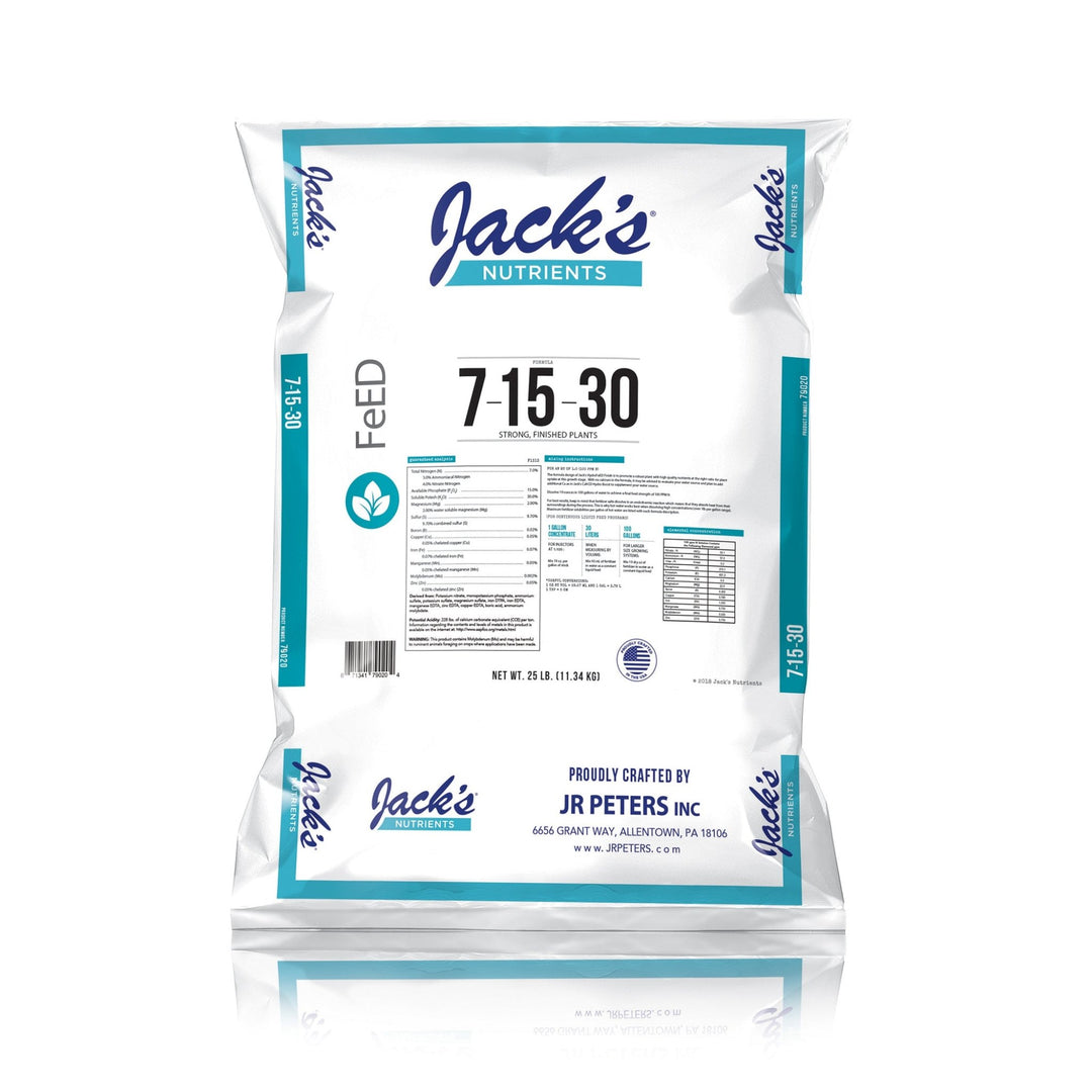 Jack's® Nutrients 7 - 15 - 30 Finish Fertilizer - Greenhouse Megastore