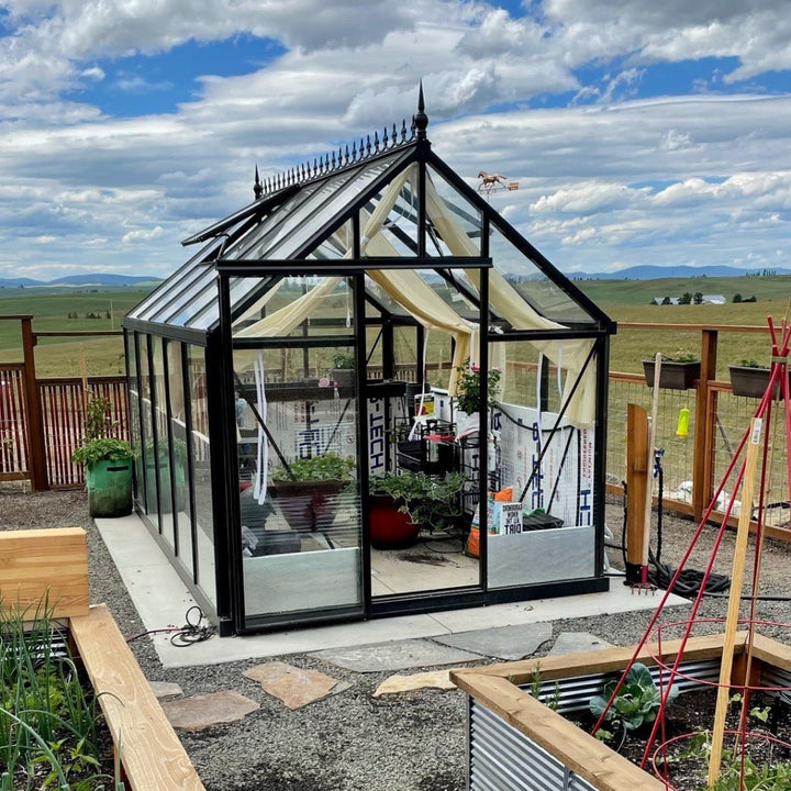 Junior Victorian Greenhouse Kit 7.9 x 12.6 ft. with 4mm Tempered Glass Panels and Aluminum Frame - Greenhouse Megastore