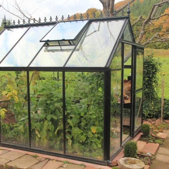 Junior Victorian Greenhouse Kit 7.9 x 12.6 ft. with 4mm Tempered Glass Panels and Aluminum Frame - Greenhouse Megastore