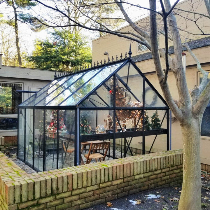Junior Victorian Greenhouse Kit 7.9 x 12.6 ft. with 4mm Tempered Glass Panels and Aluminum Frame - Greenhouse Megastore