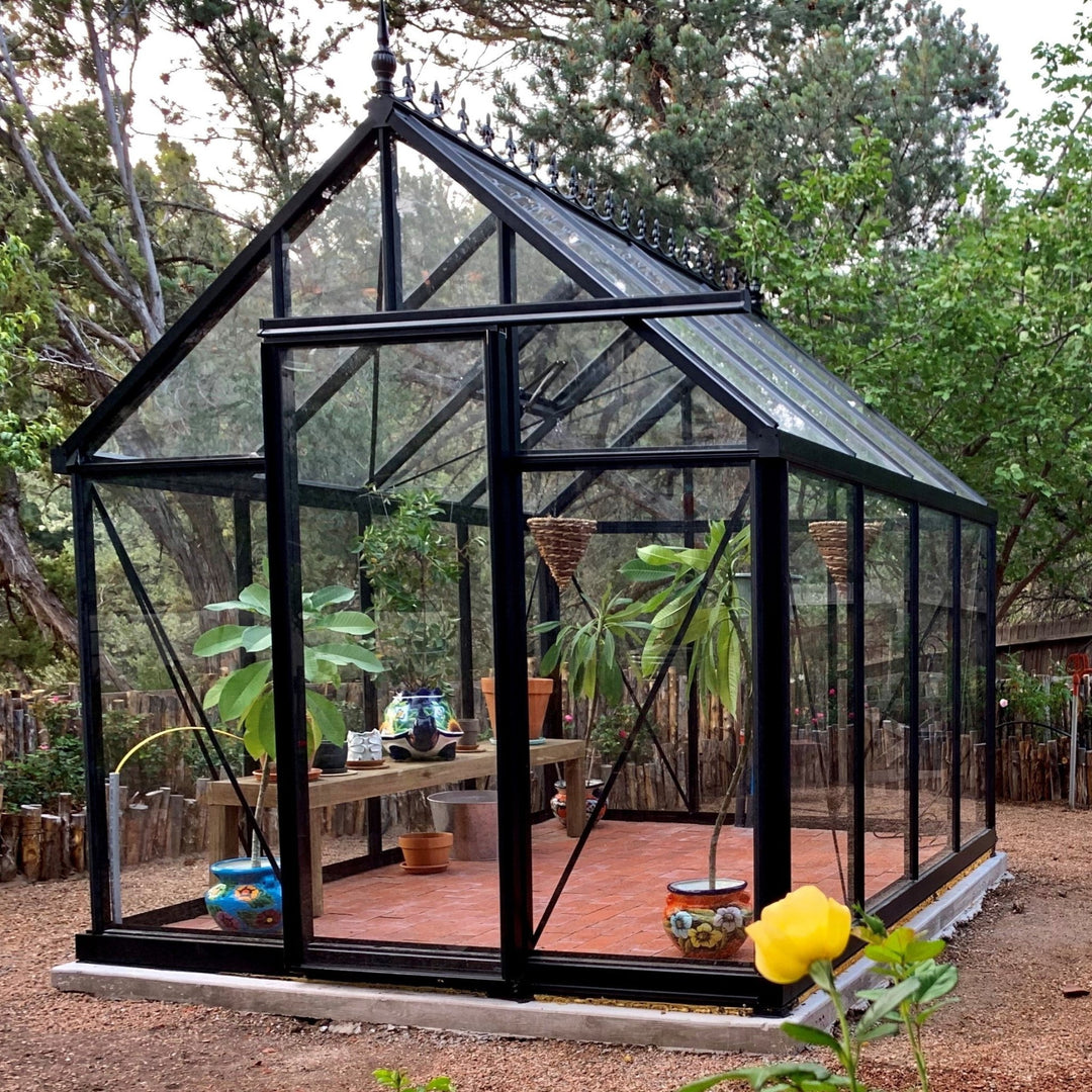 Junior Victorian Greenhouse Kit 7.9 x 12.6 ft. with 4mm Tempered Glass Panels and Aluminum Frame - Greenhouse Megastore
