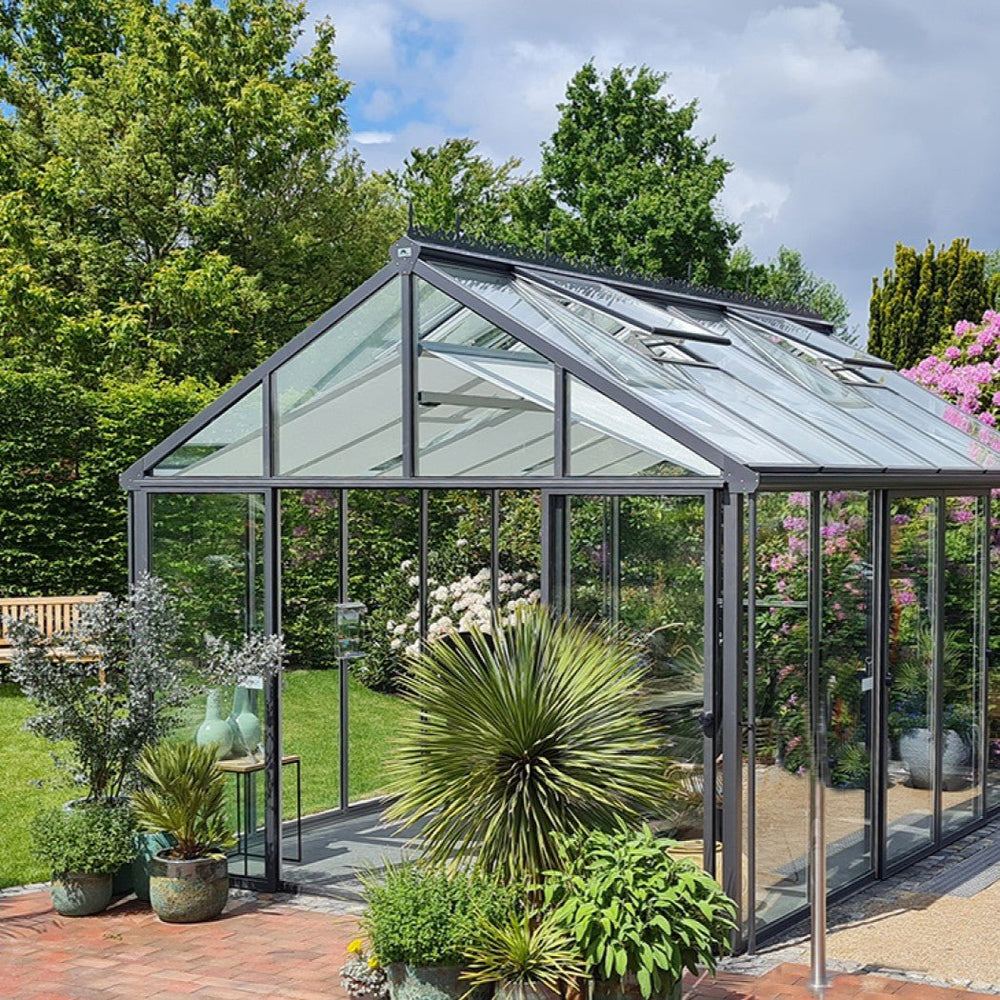 Livingten Insulated Greenhouse Kit 11 ft. Wide with 22mm Double Pane Glass and Aluminum Frame - Greenhouse Megastore