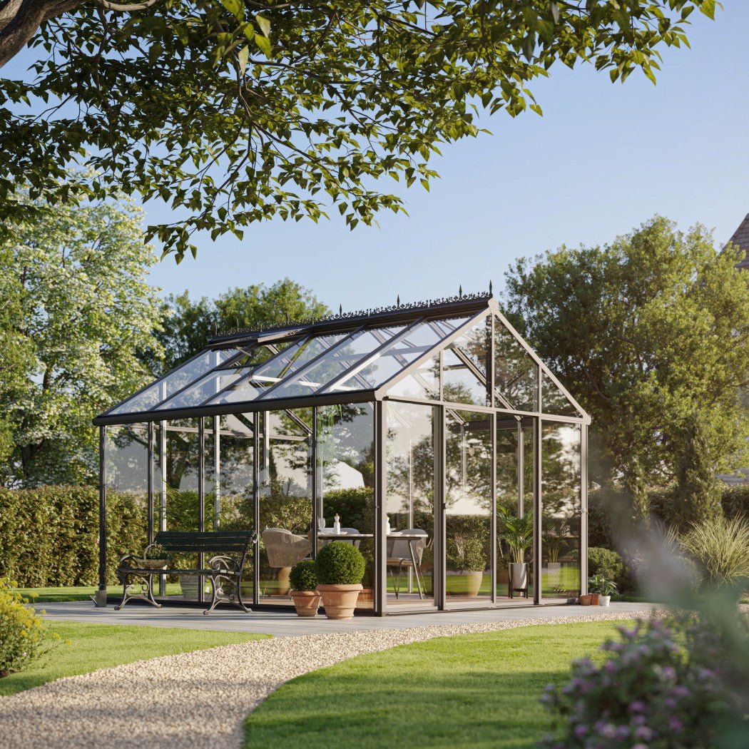 Livingten Insulated Greenhouse Kit 11 ft. Wide with 22mm Double Pane Glass and Aluminum Frame - Greenhouse Megastore