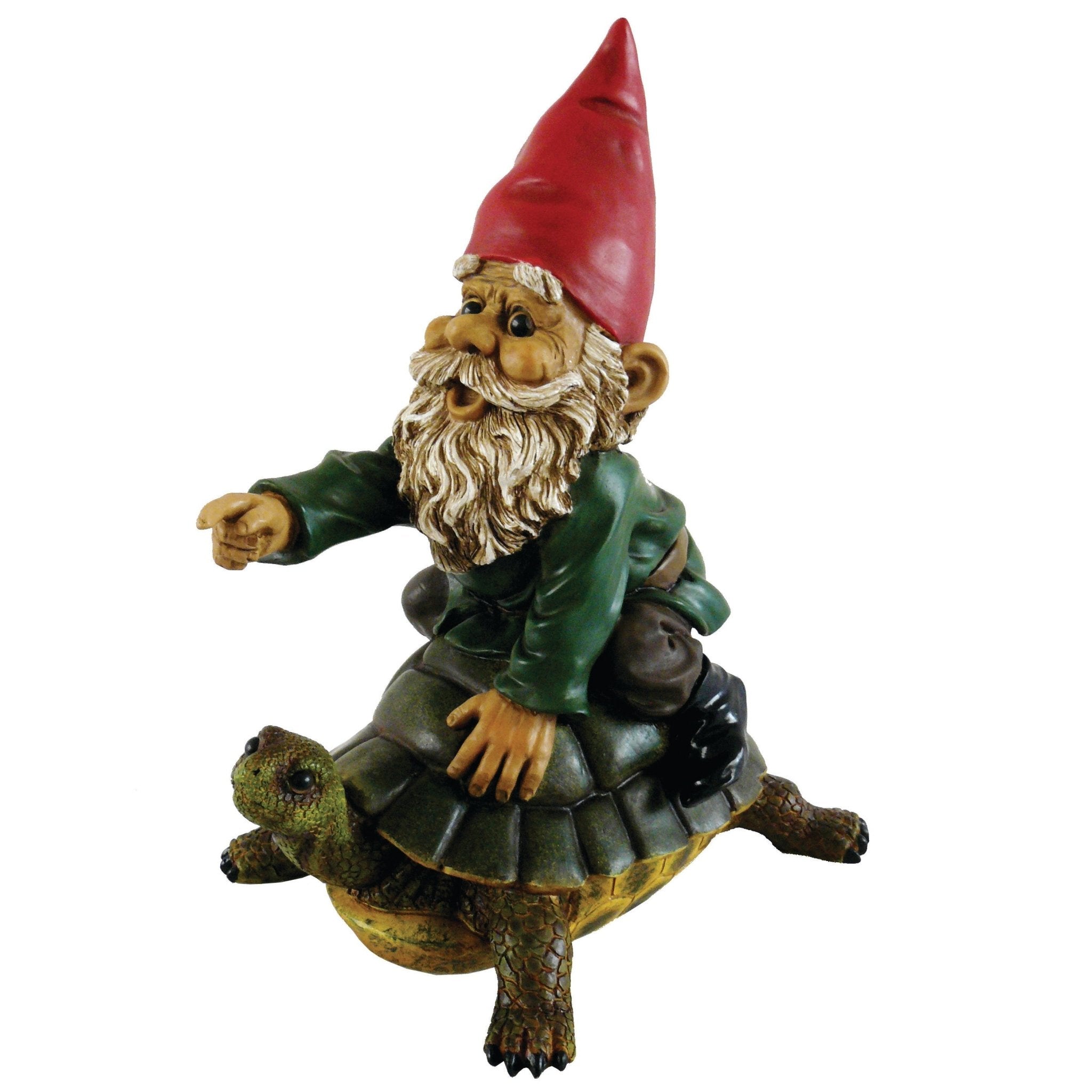 Michael Carr Designs™ Garrold Gnome On Turtle - Greenhouse Megastore