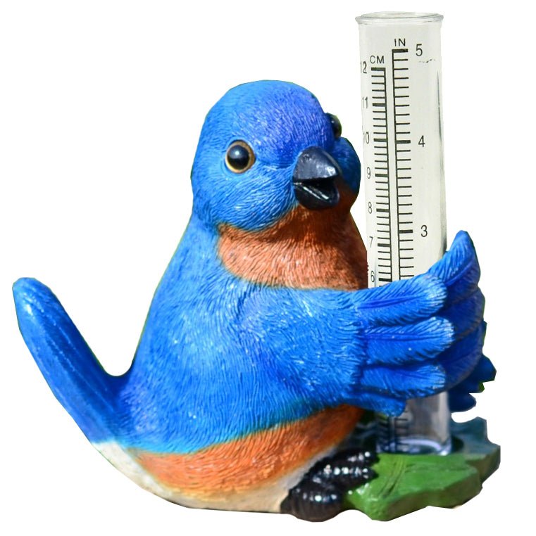 Michael Carr Designs™ Resin Feathered Friends Statuary w/ Rain Gauge - Greenhouse Megastore
