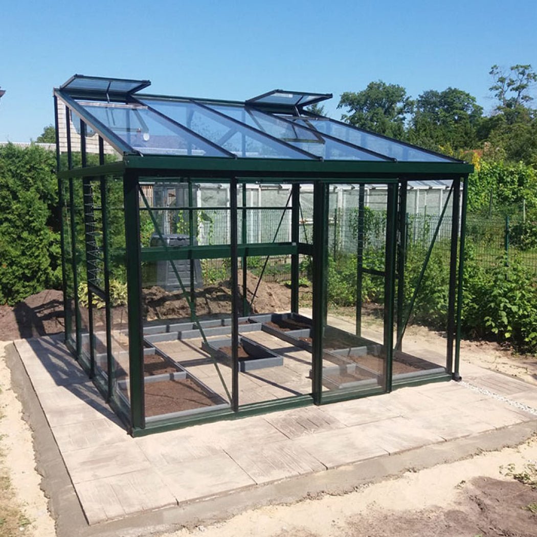 Modern Glass Greenhouse Kit with 4mm Tempered Glass and Aluminum Frame - Greenhouse Megastore