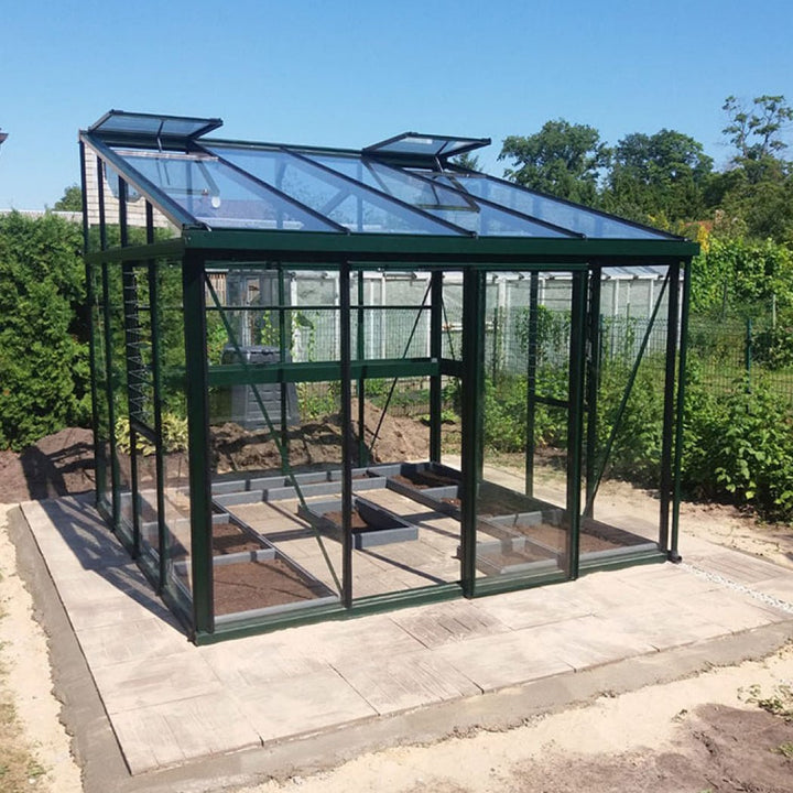 Modern Glass Greenhouse Kit with 4mm Tempered Glass and Aluminum Frame - Greenhouse Megastore