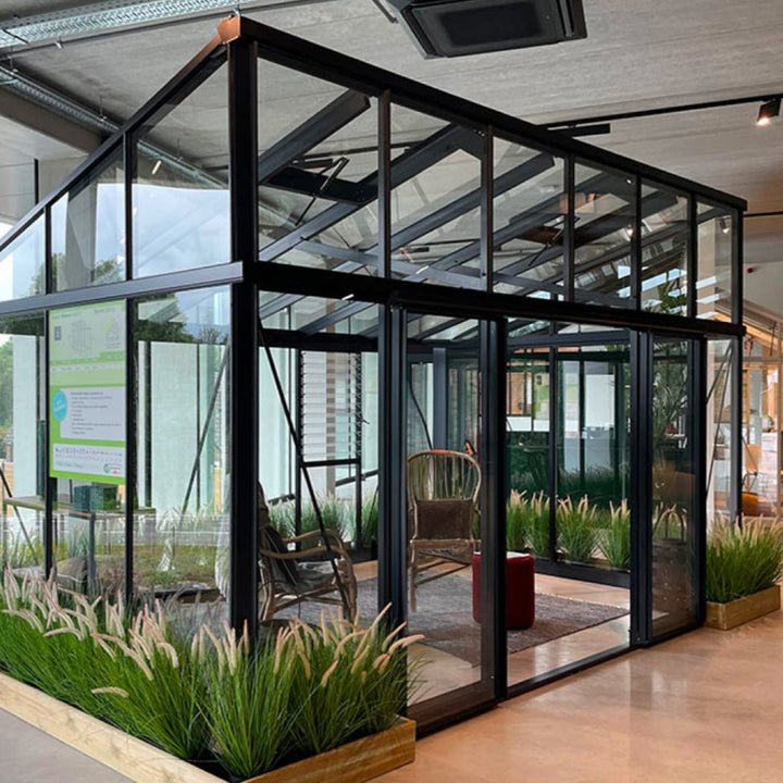 Modern Glass Greenhouse Kit with 4mm Tempered Glass and Aluminum Frame - Greenhouse Megastore