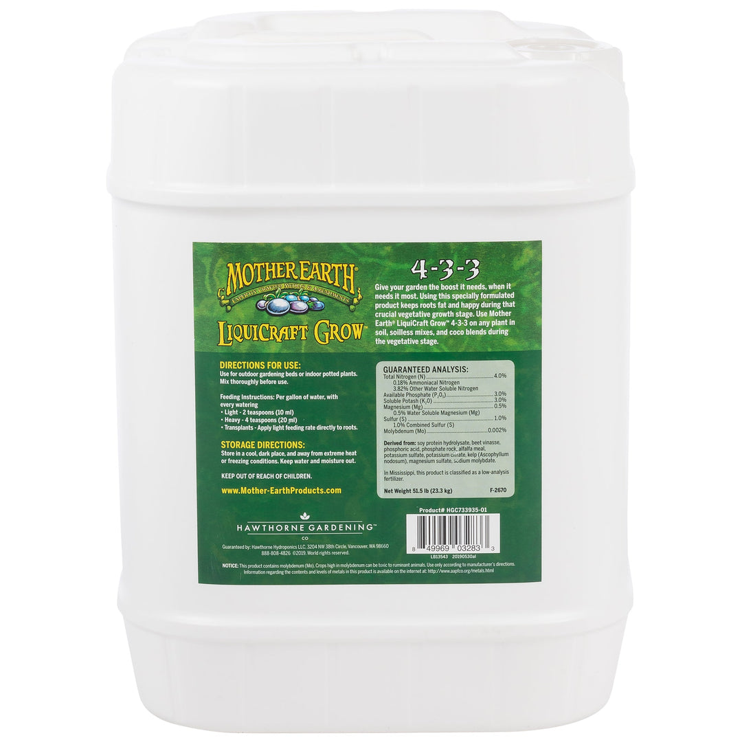 Mother Earth® LiquiCraft Grow™ 4 - 3 - 3 - Greenhouse Megastore