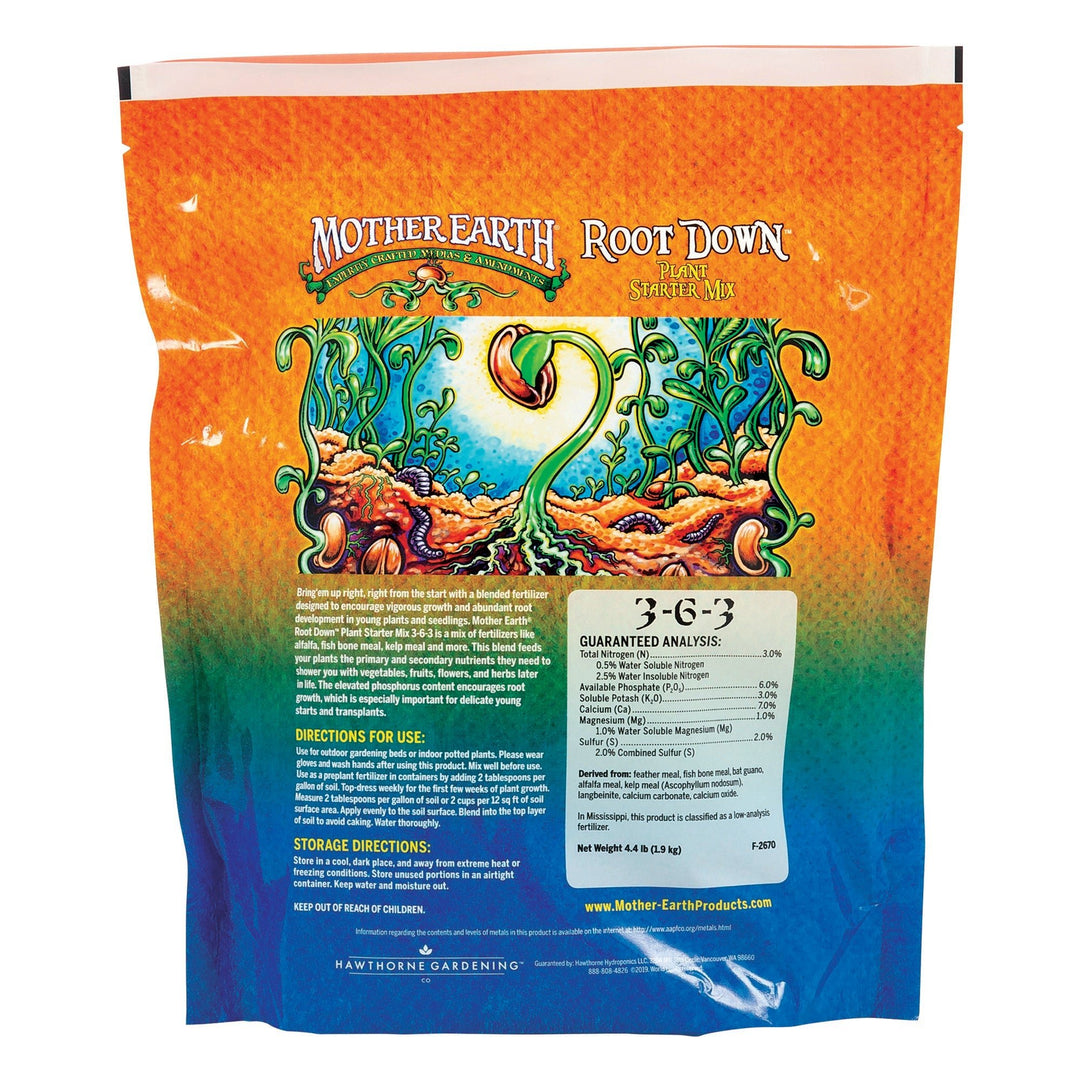 Mother Earth® Root Down™ Plant Starter Mix 3 - 6 - 3 - Greenhouse Megastore