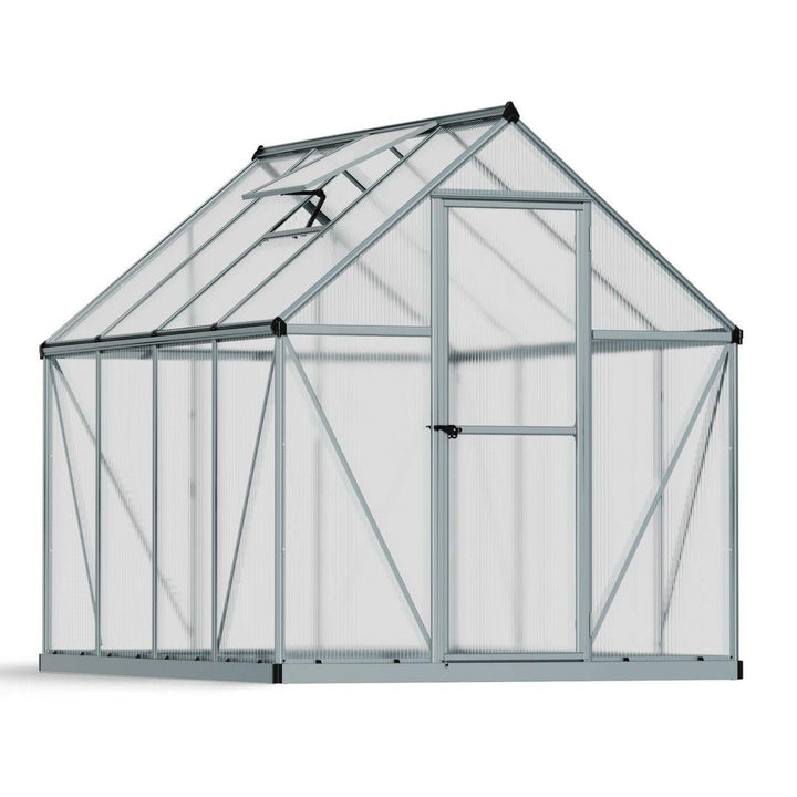Mythos DIY Greenhouse Kit 6 x 8 ft. with 4mm TwinWall Polycarbonate Panels and Aluminum Frame - Greenhouse Megastore