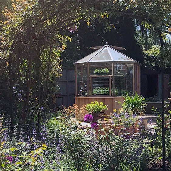 Octagonal Cedar Greenhouse Kit 9 x 12 ft. with 3mm Safety Glass and Western Red Cedar Frame - Greenhouse Megastore