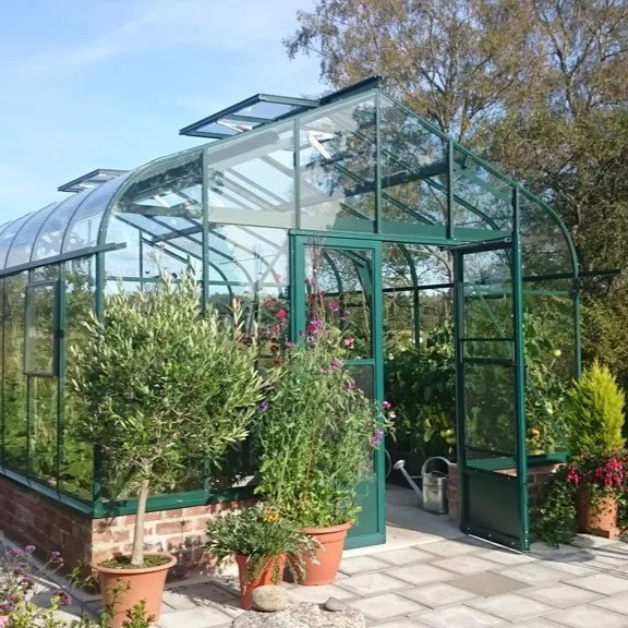 Pacific Glass Greenhouse Kit with 3mm Tempered Glass Panels and Aluminum Frame - Greenhouse Megastore
