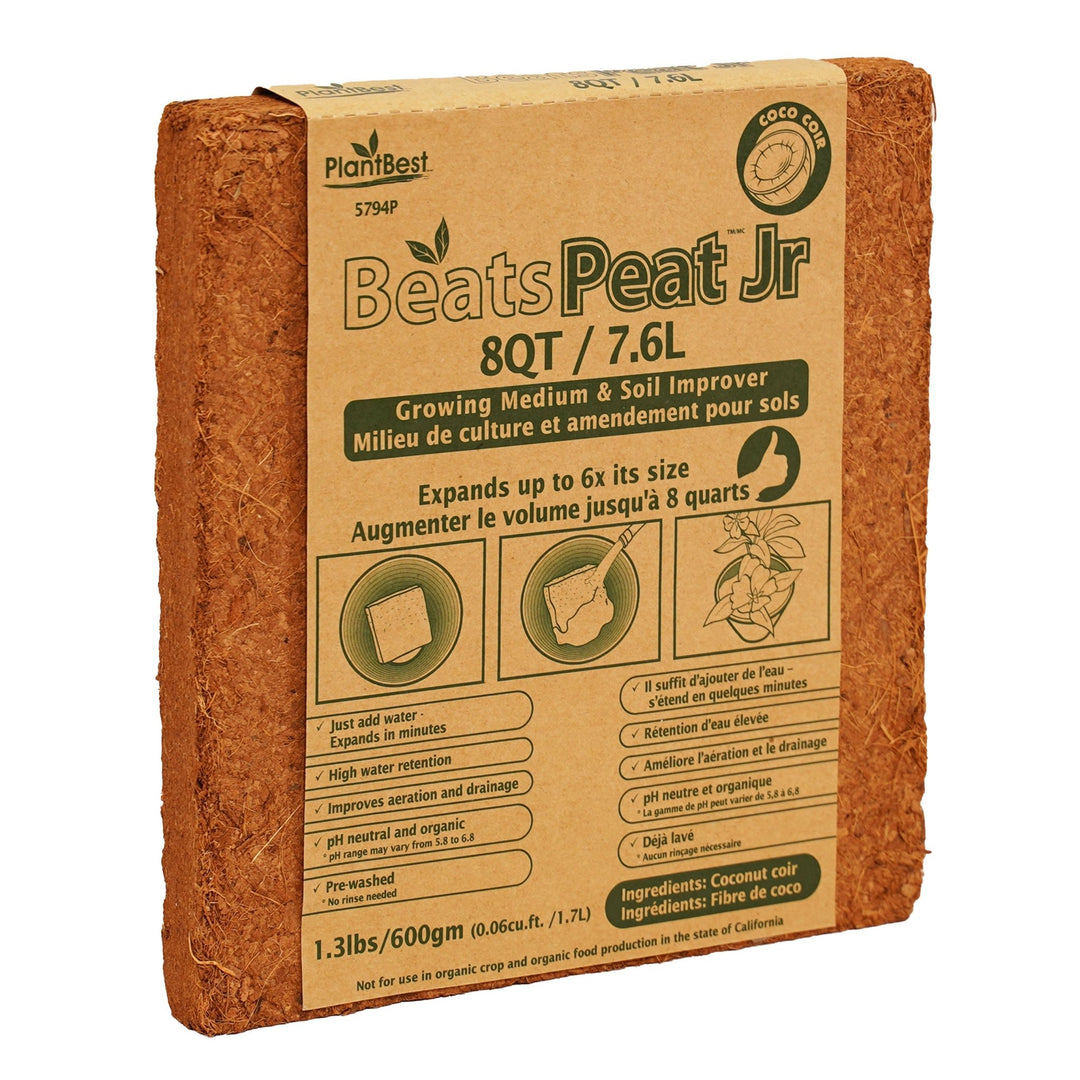 PlantBest™ BeatsPeat Jr™ 8 qt. Brick Compressed Coconut Coir Growing Mix - Greenhouse Megastore