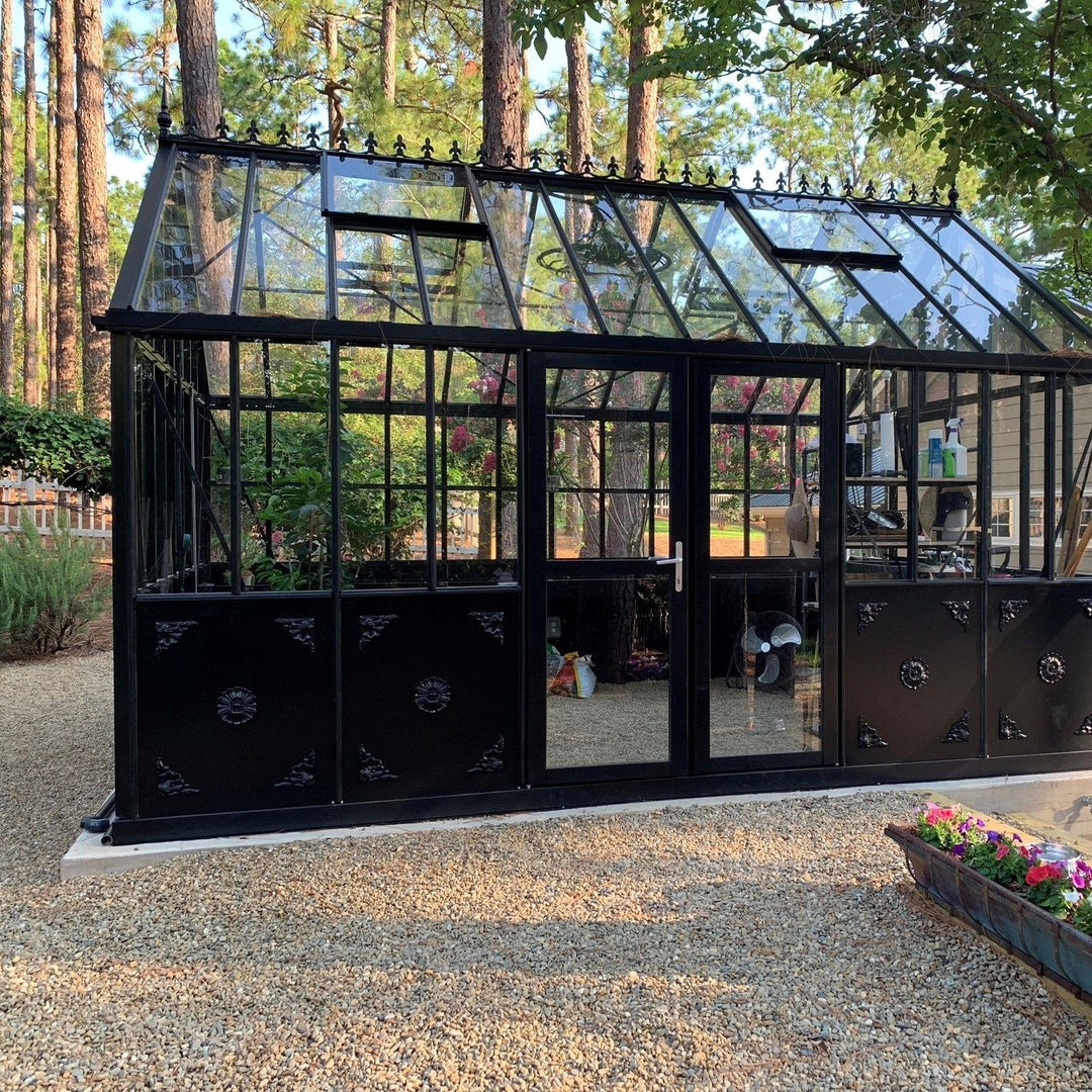 Retro Royal Victorian VI Glass Greenhouse Kit with 4mm Tempered Glass Panels and Aluminum Frame - Greenhouse Megastore