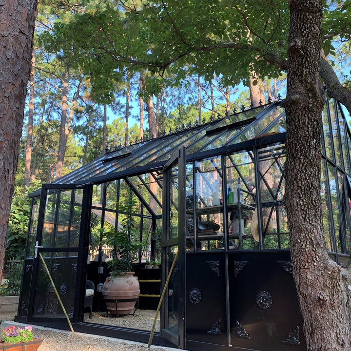 Retro Royal Victorian VI Glass Greenhouse Kit with 4mm Tempered Glass Panels and Aluminum Frame - Greenhouse Megastore