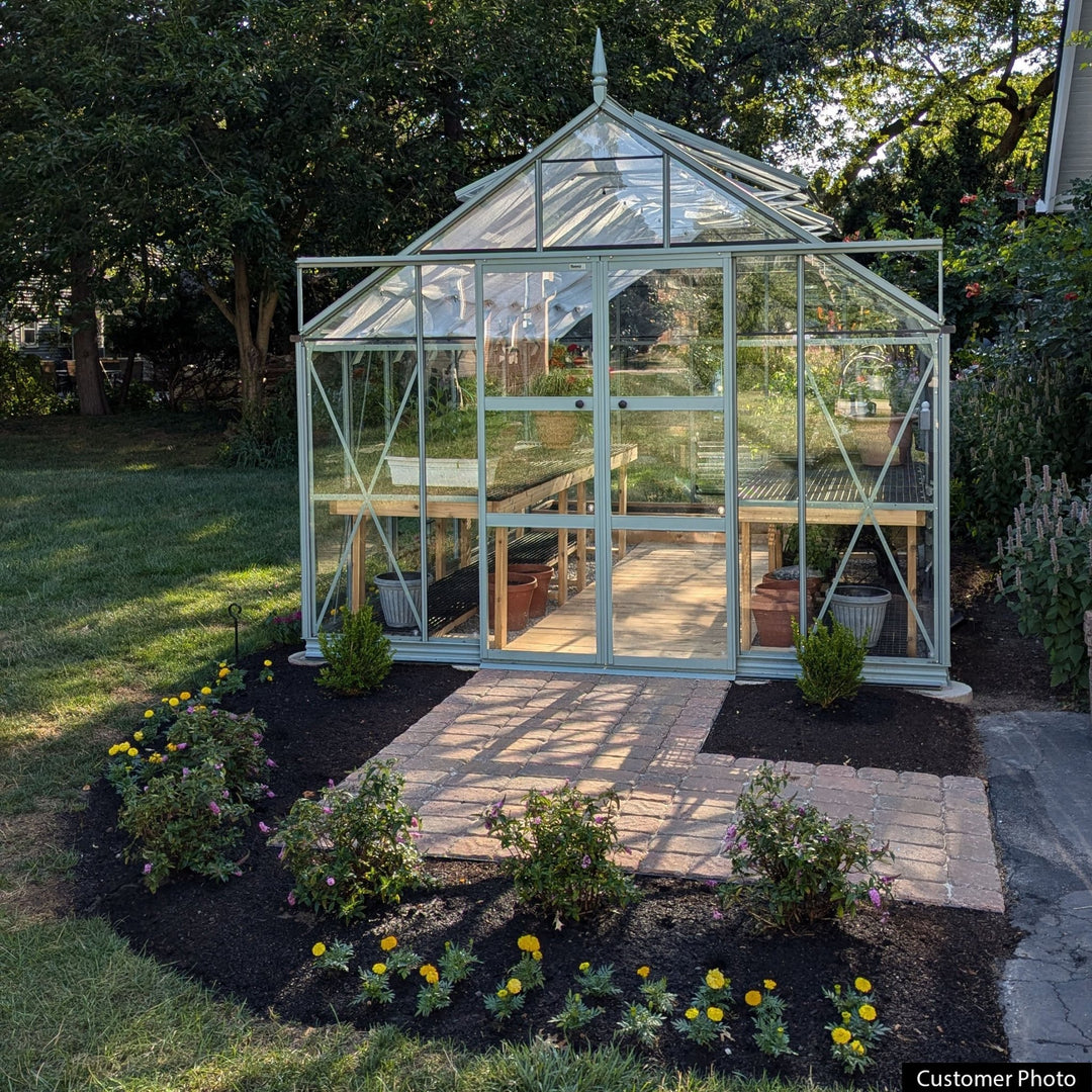 Rhino Premium Greenhouse Kit 10 x 16 ft. with 4mm Toughened Safety Glass Panels and Aluminum Frame - Greenhouse Megastore