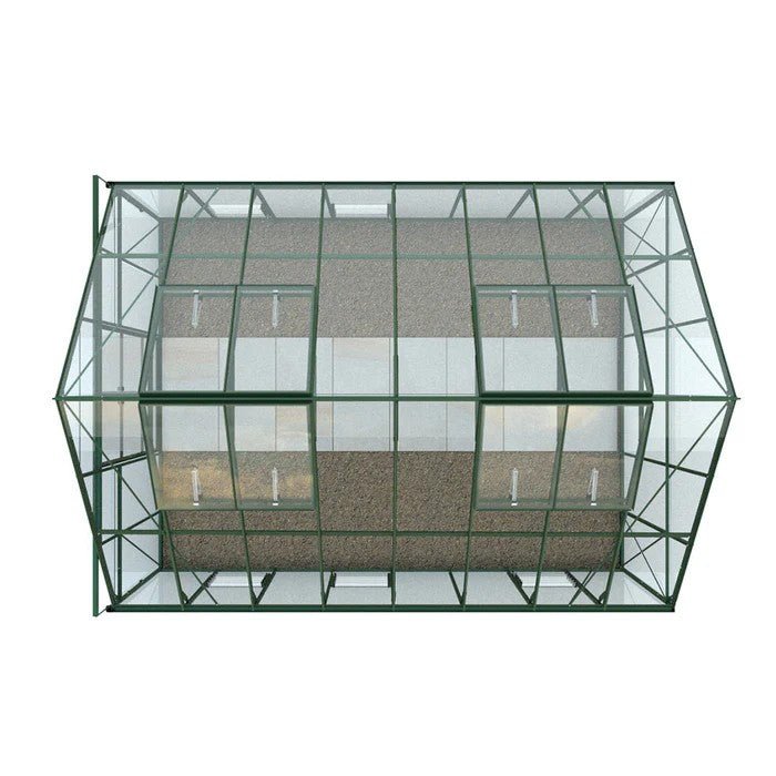 Rhino Premium Greenhouse Kit 12 x 16 ft. with 4mm Toughened Safety Glass and Aluminum Frame - Greenhouse Megastore
