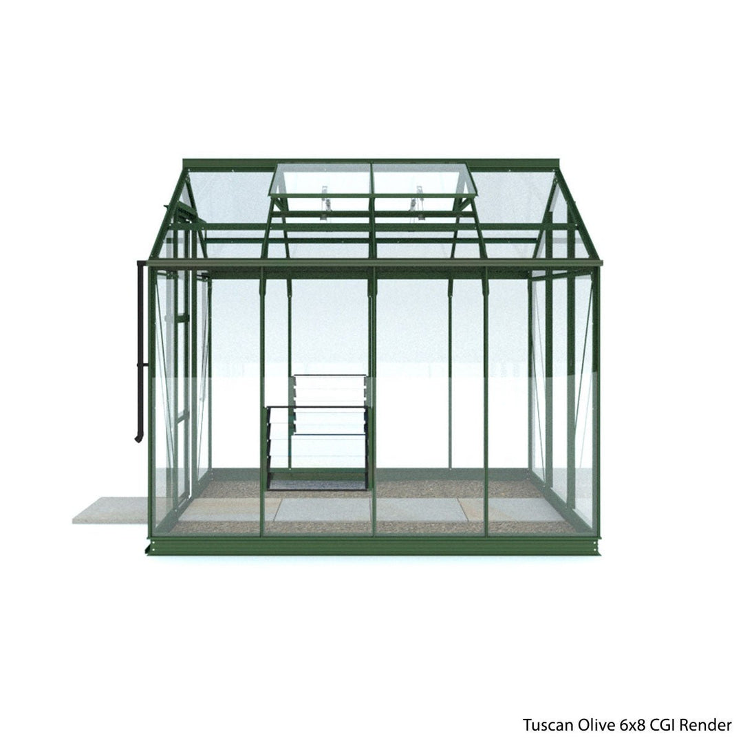 Rhino Premium Greenhouse Kit 6 x 8 ft. with 4mm Toughened Safety Glass Panels and Aluminum Frame - Greenhouse Megastore