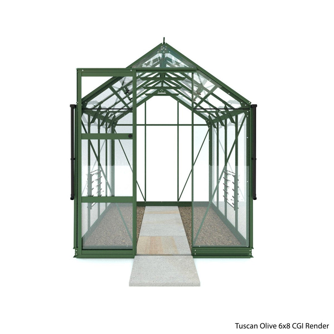 Rhino Premium Greenhouse Kit 6 x 8 ft. with 4mm Toughened Safety Glass Panels and Aluminum Frame - Greenhouse Megastore