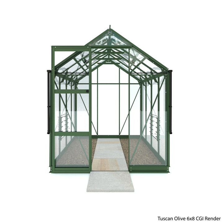 Rhino Premium Greenhouse Kit 6 x 8 ft. with 4mm Toughened Safety Glass Panels and Aluminum Frame - Greenhouse Megastore