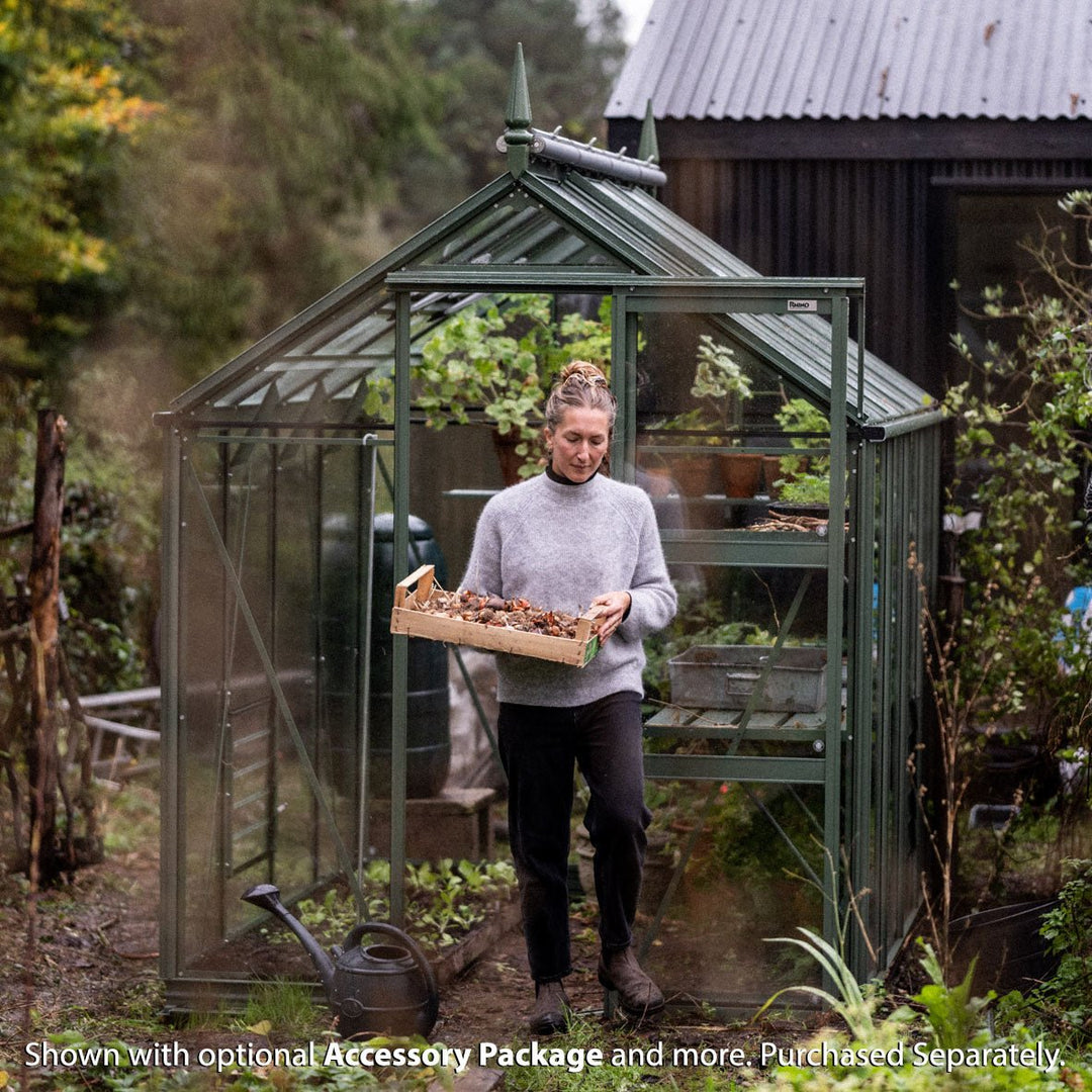 Rhino Premium Greenhouse Kit 6 x 8 ft. with 4mm Toughened Safety Glass Panels and Aluminum Frame - Greenhouse Megastore