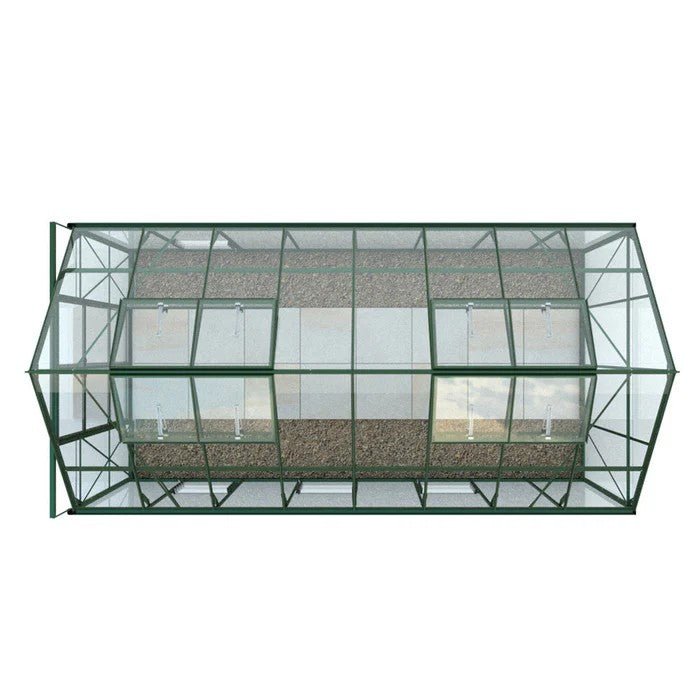 Rhino Premium Greenhouse Kit 8 x 16 ft. with 4mm Toughened Safety Glass Panels and Aluminum Frame - Greenhouse Megastore