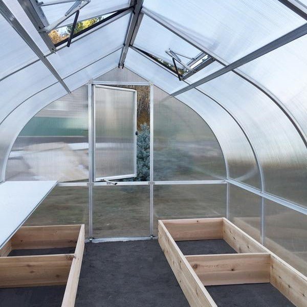 Riga Deluxe Greenhouse Kit 9.8 ft. Wide with TwinWall Polycarbonate Panels and Aluminum Frame - Greenhouse Megastore
