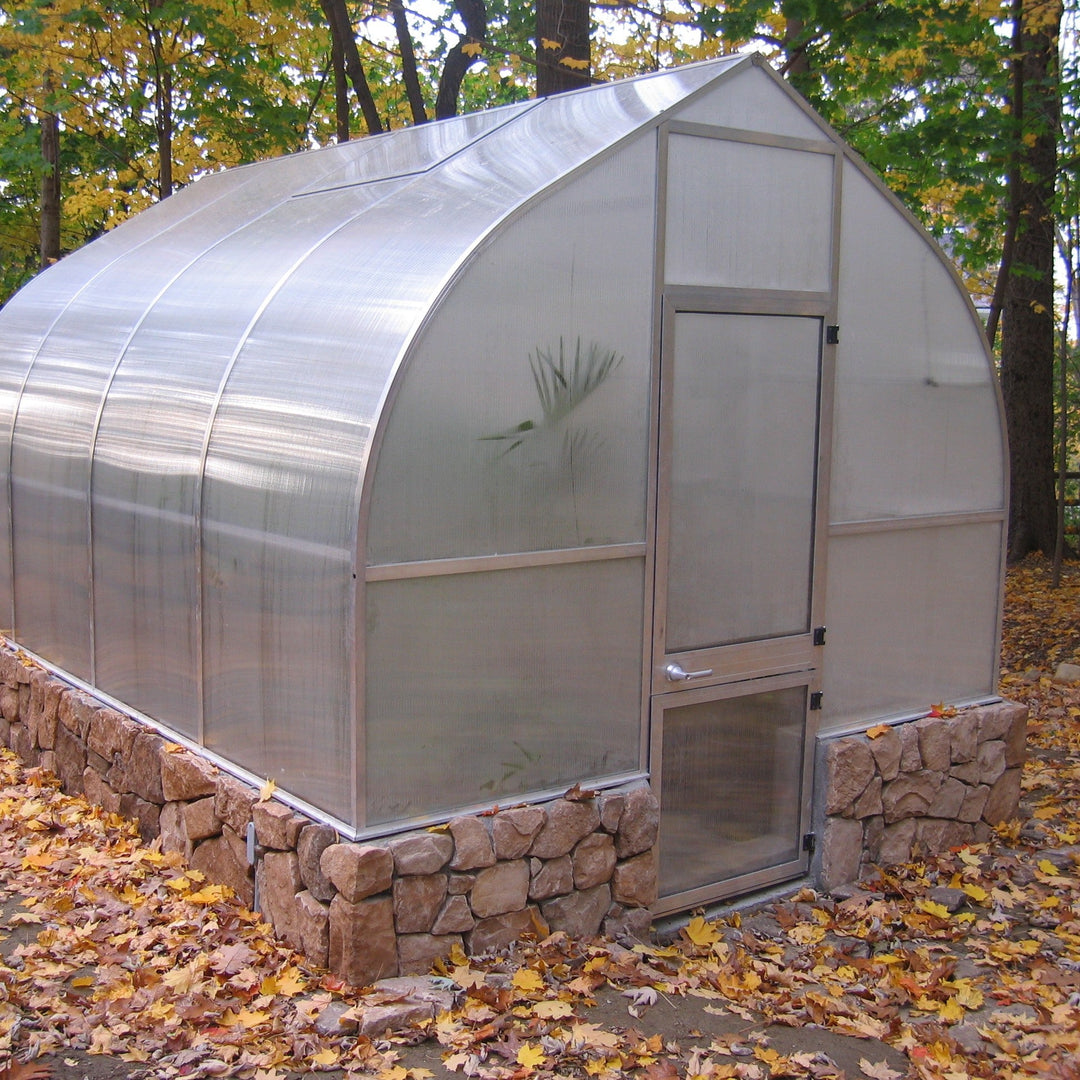 Riga Deluxe Greenhouse Kit 9.8 ft. Wide with TwinWall Polycarbonate Panels and Aluminum Frame - Greenhouse Megastore