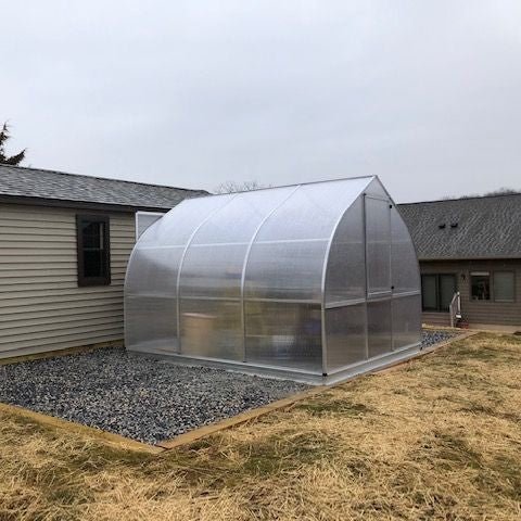 Riga Deluxe Greenhouse Kit 9.8 ft. Wide with TwinWall Polycarbonate Panels and Aluminum Frame - Greenhouse Megastore