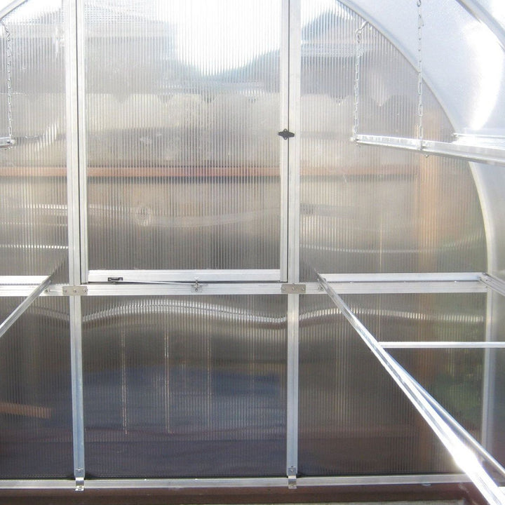 Riga Deluxe Greenhouse Kit 9.8 ft. Wide with TwinWall Polycarbonate Panels and Aluminum Frame - Greenhouse Megastore
