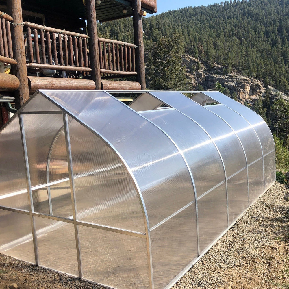 Riga Grand Greenhouse Kit 9.8 x 17.6 ft. with TwinWall Polycarbonate Panels and Aluminum Frame - Greenhouse Megastore