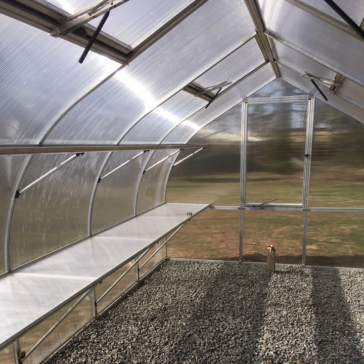 Riga Grand Greenhouse Kit 9.8 x 17.6 ft. with TwinWall Polycarbonate Panels and Aluminum Frame - Greenhouse Megastore